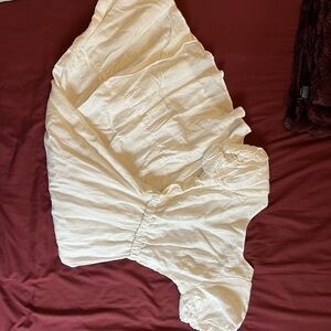 Ivory Puff Sleeve Cotton Dress